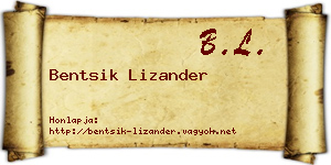 Bentsik Lizander névjegykártya